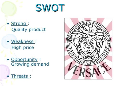 analisi swot gruppo versace|Brand Analysis of Versace .